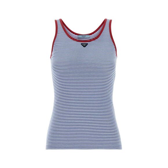 Prada Women Embroidered Cotton Tank Top